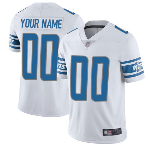 Limited White Men Road Jersey NFL Customized Football Detroit Lions Vapor Untouchable